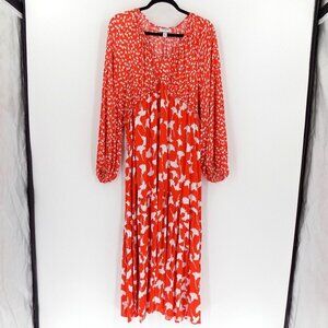 Diane Von Furstenberg Gingko Cherry Tomato Maxi Dress Size XL DVF for Target